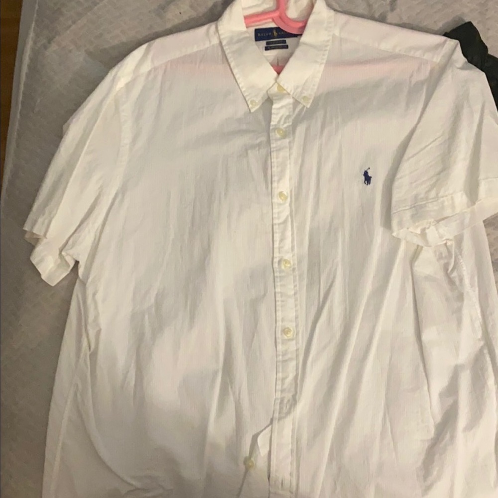 White polo button up short sleeve never worn